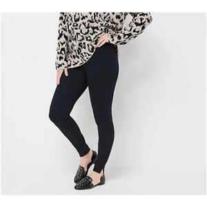 As Is" Spanx Ankle Length Ponte Hem Slit Leggings Petite Size 1X Petite